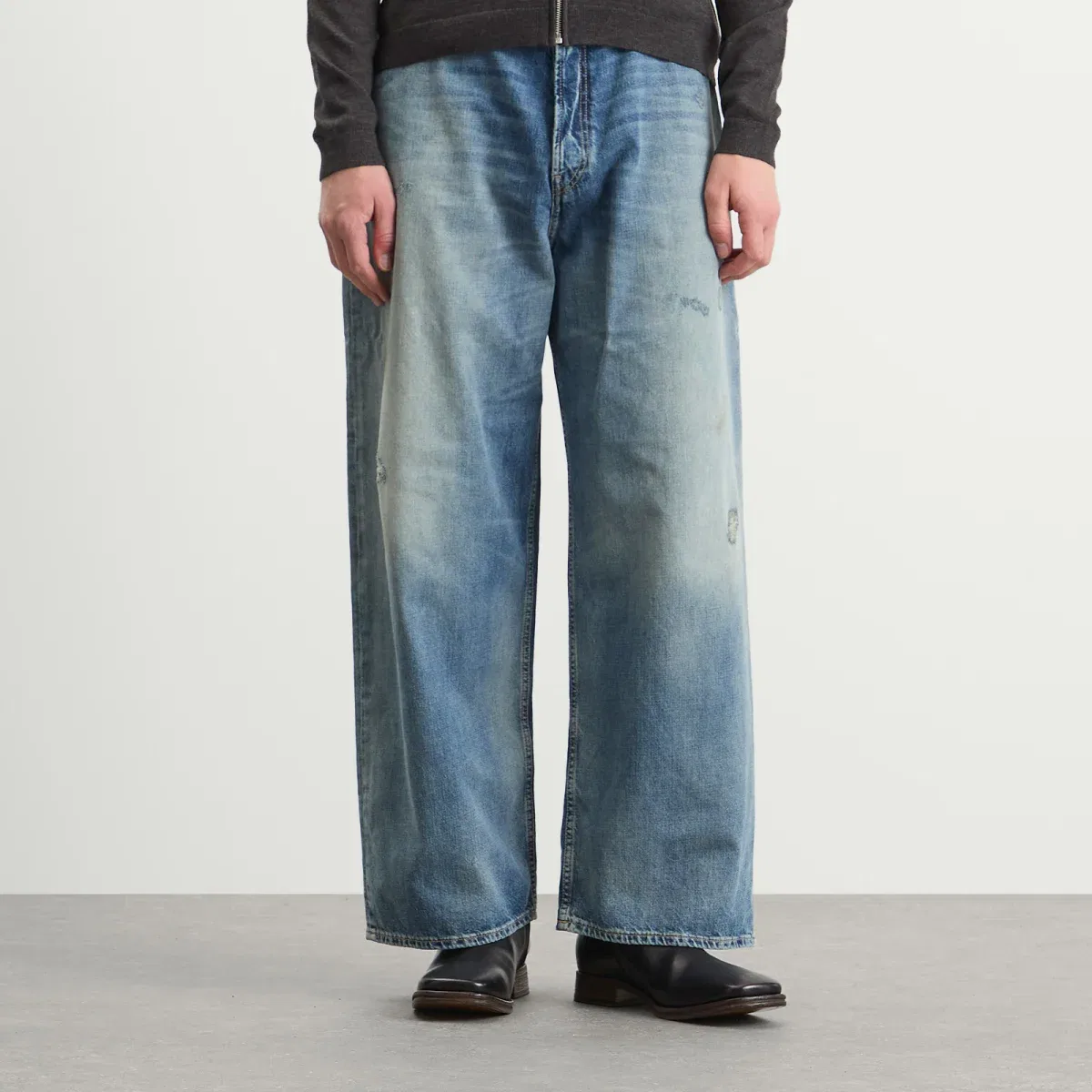 Джинсы свободного кроя 2023 Daybreak Wash Wide Leg Jeans Acne Studios, Mid Blue — фото 2