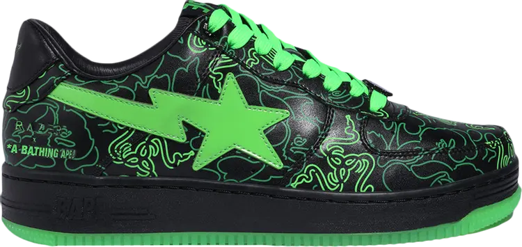 Кроссовки Razer x Wmns Bapesta Low M2 Neon Camo, зеленый