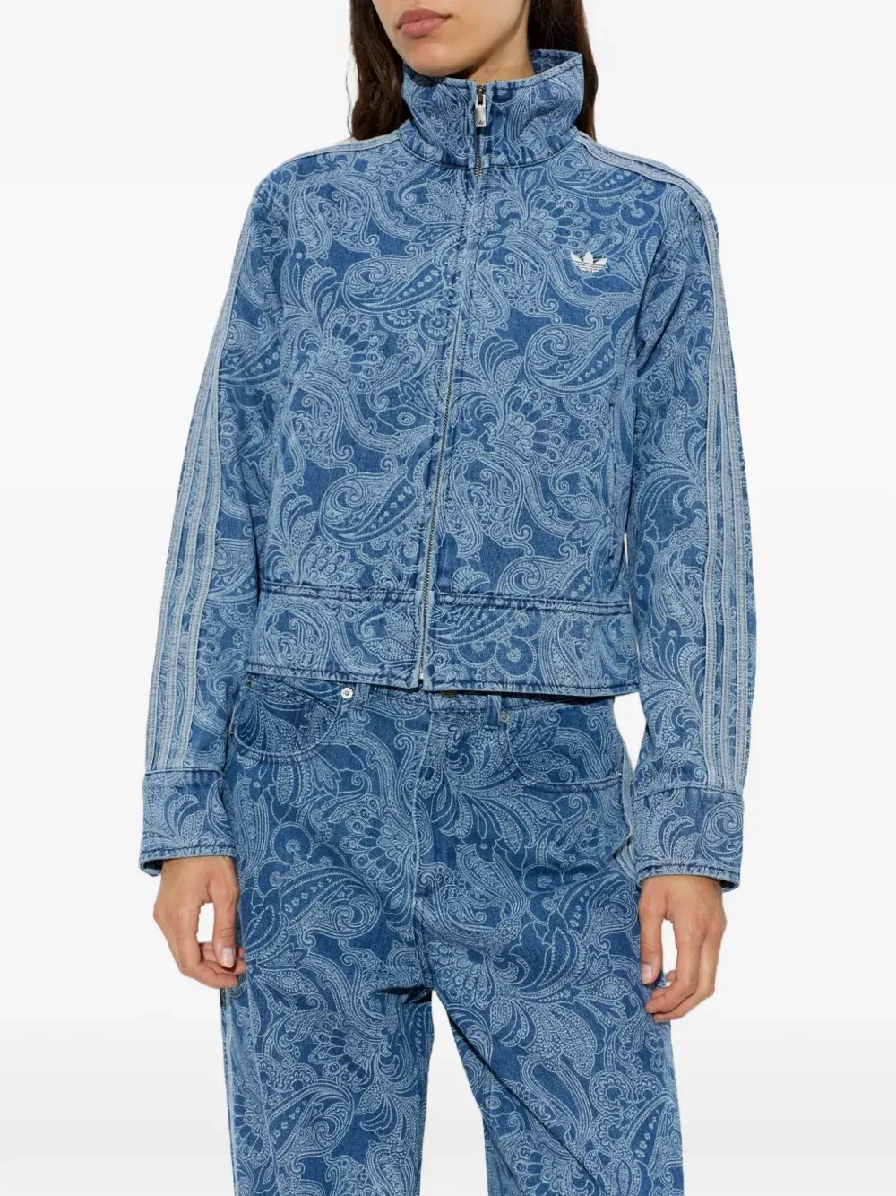 Куртка-олимпийка Adidas Liberty London Firebird из денима, синий — фото 3