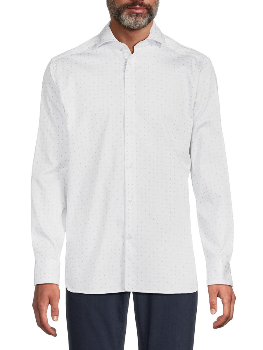 

Рубашка с принтом в горошек Luchiano Visconti, белый