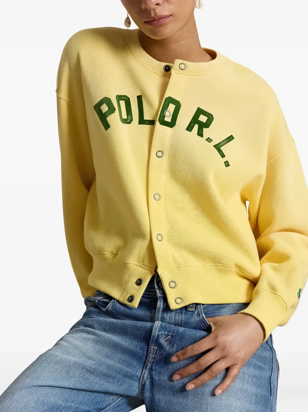 Флисовый кардиган с логотипом Polo Ralph Lauren, желтый — фото 3