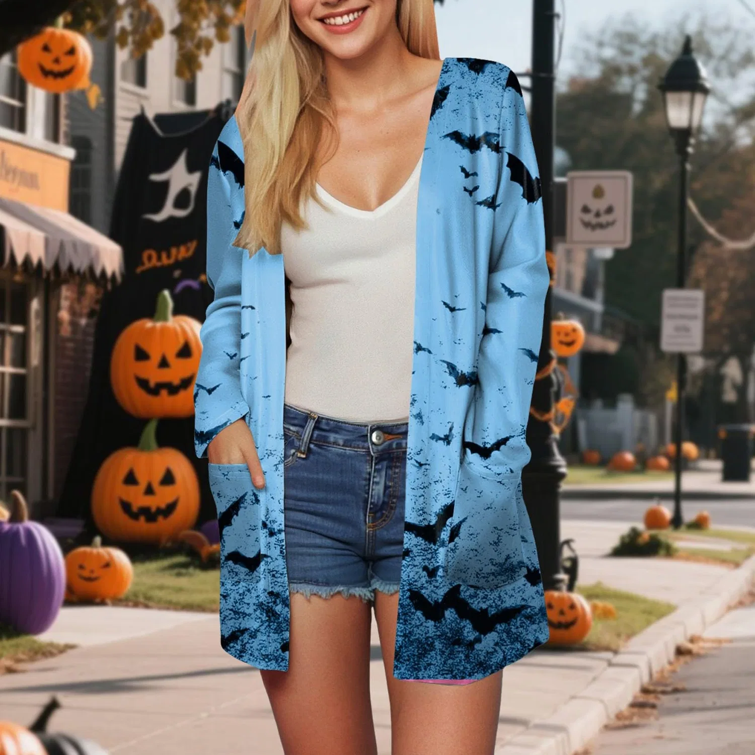 Женское пальто с длинным рукавом Halloween, B-cielo Blu — фото 2