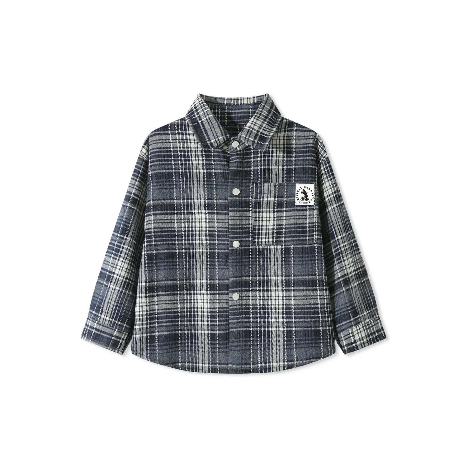 Детская рубашка в клетку с длинным рукавом Disney, Navy Blue Plaid