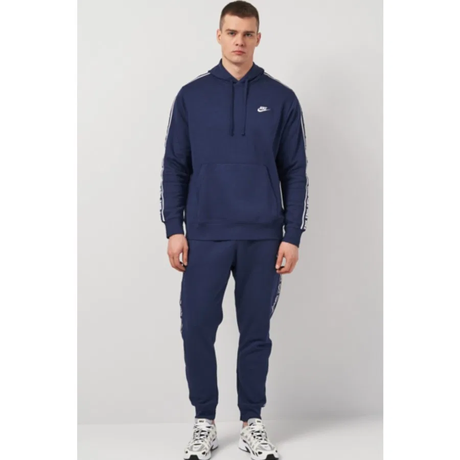 Мужской спортивный костюм с капюшоном из флиса Club Fleece Nike, Темно-синий — фото 2