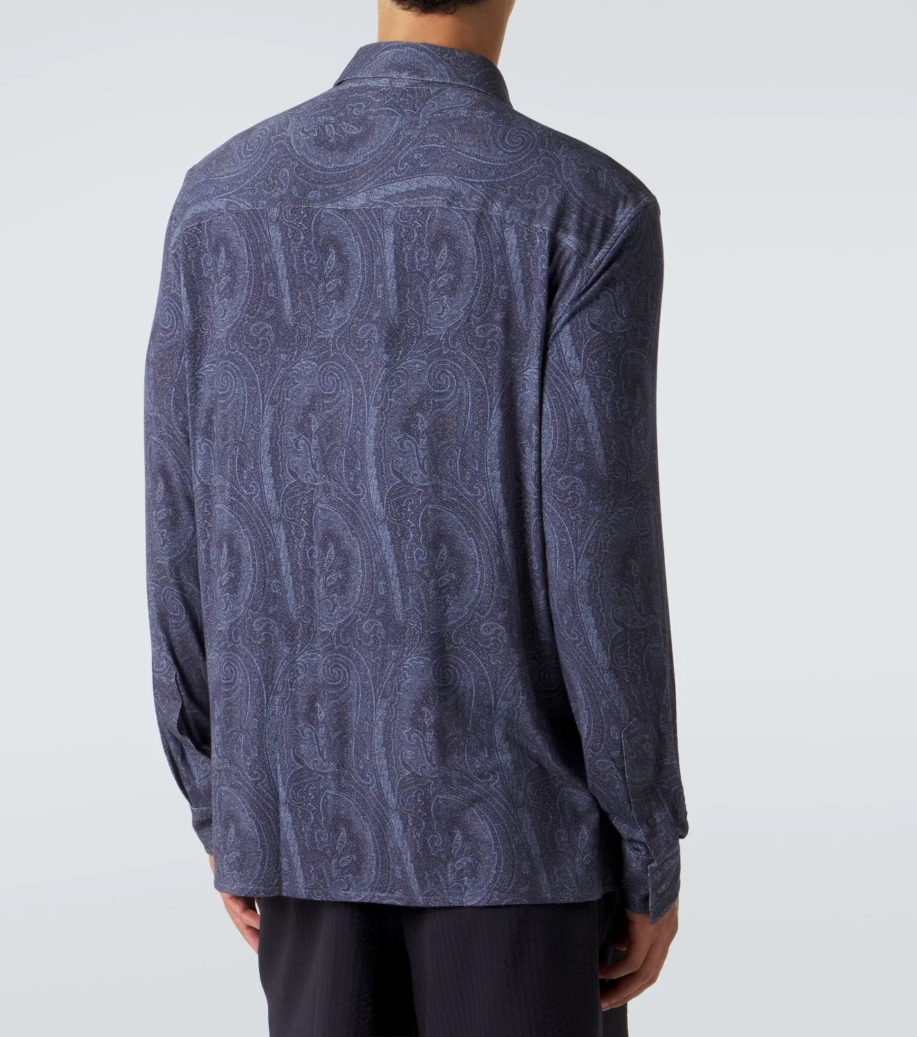 Трикотажная рубашка с узором пейсли ETRO, синий — фото 4