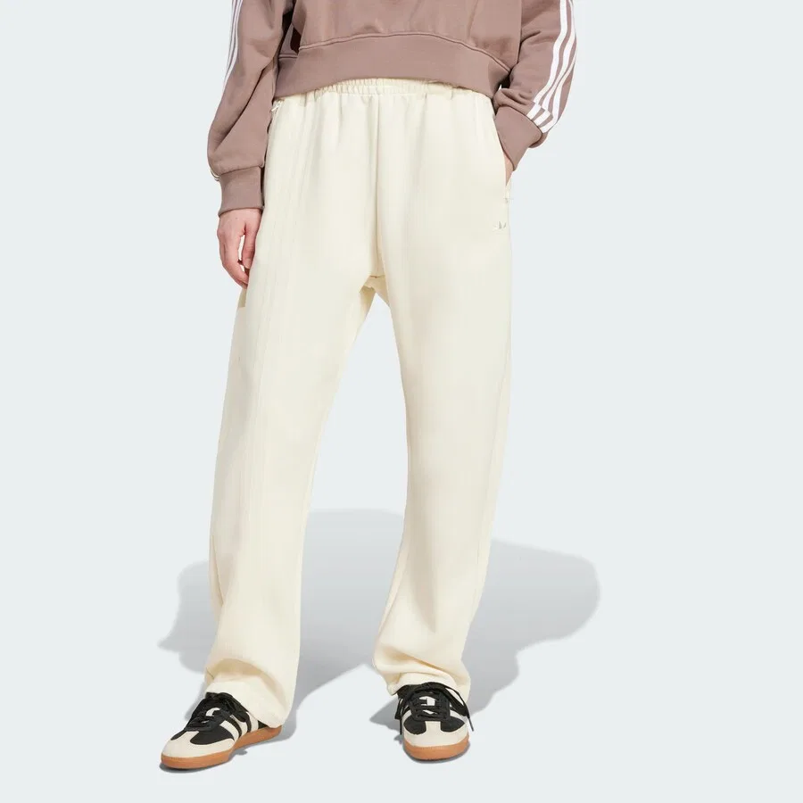 Брюки ADIDAS ORIGINALS свободного кроя «Oversized 3-Stripes Sweat» в натуральном белом цвете — фото 2