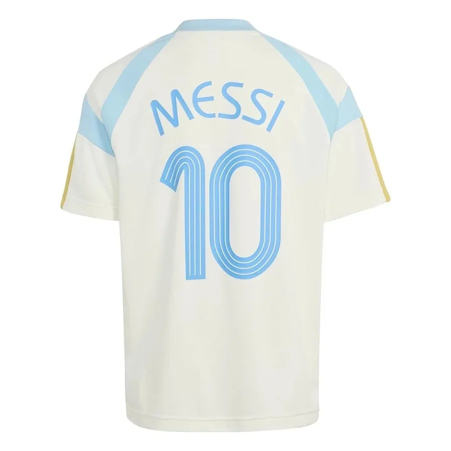 Детская футболка свободного кроя с принтом Messi Hot Tee Y adidas, Белый — фото 2