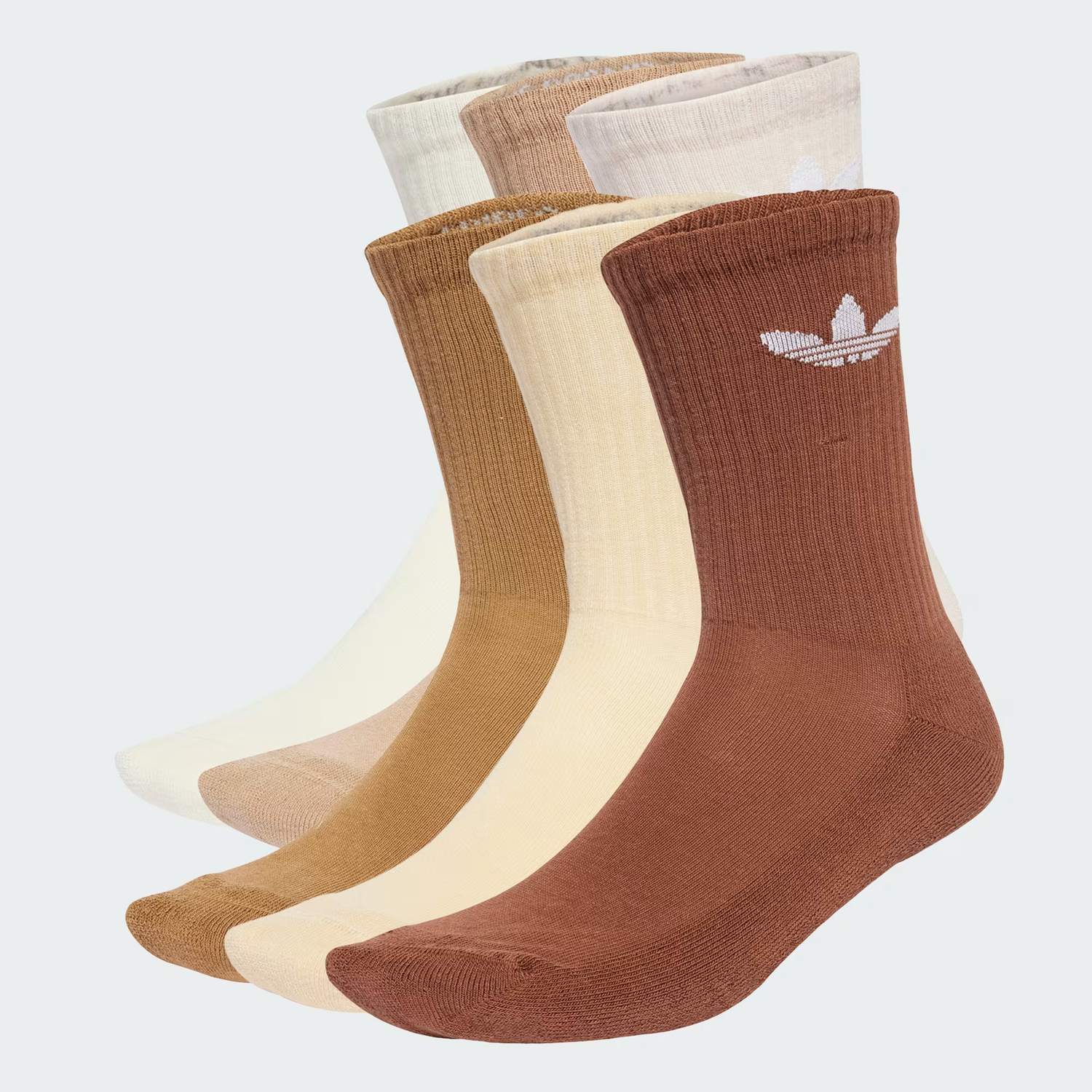 

Носки Adidas Originals Trefoil Cushion Crew Socks 6 Pairs, коричневый/бежевый
