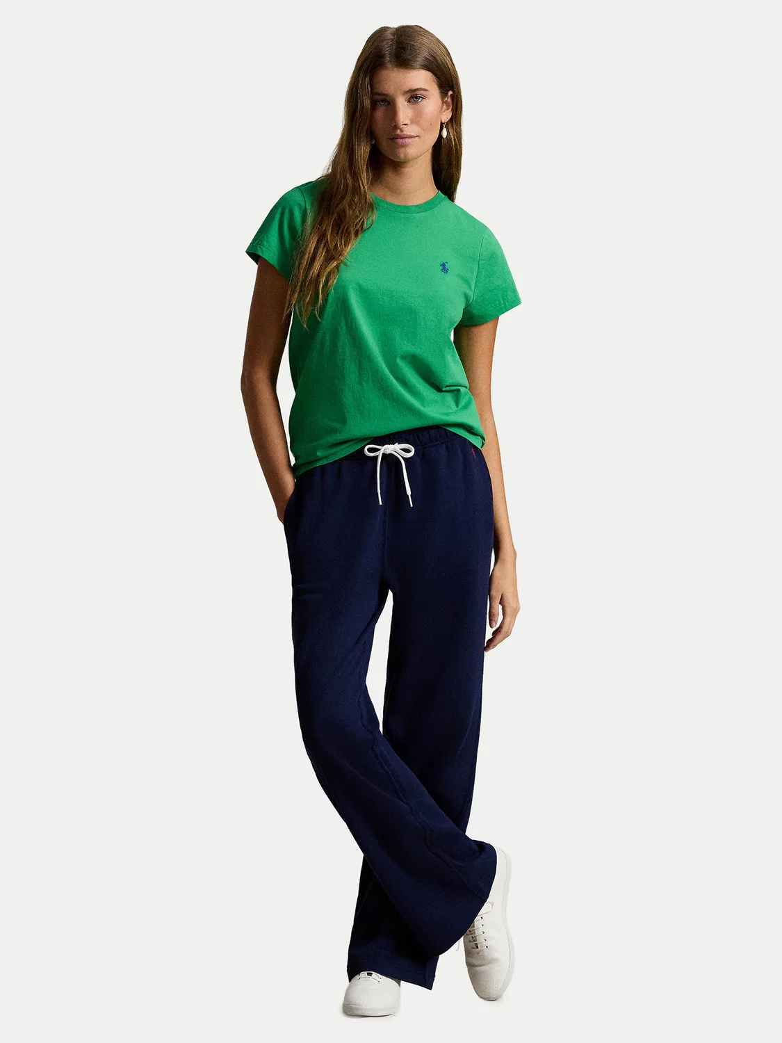 Женская футболка классического кроя Polo Ralph Lauren, зеленый — фото 2