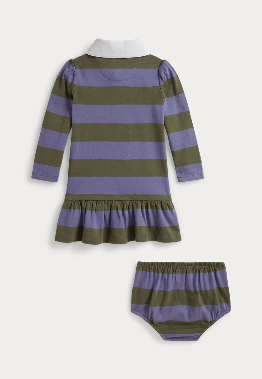 Полосатое хлопковое платье для регби и панталоны - трикотажное платье Polo Ralph Lauren, Summer Purple Multi — фото 2