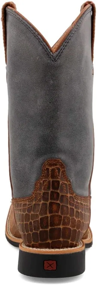Детские сапоги для девочек с квадратным носком Top Hand Twisted X, Chocolate Dusty Blue — фото 4