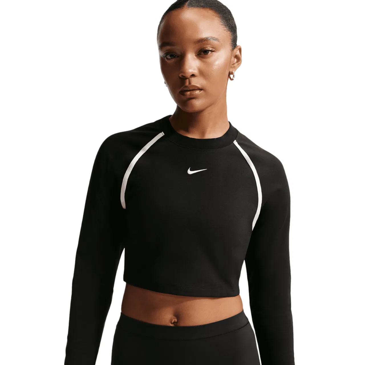 Женская футболка с длинным рукавом NSW Street Body Bold Crop Nike, цвет Black/Chalk