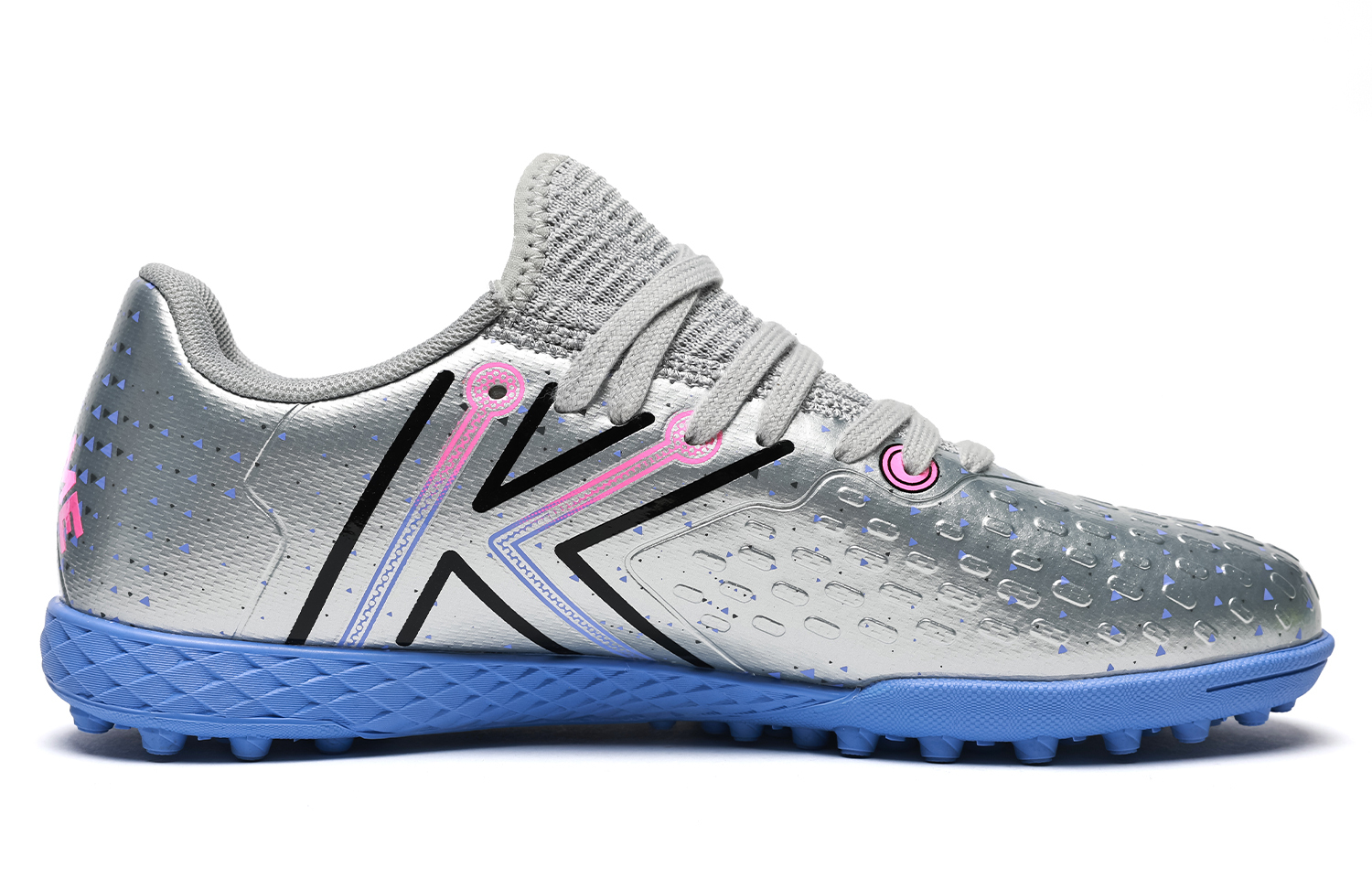 KELME Ji Di 5.0 устойчивые к истиранию дышащие низкие детские футбольные бутсы silver kids — фото 2