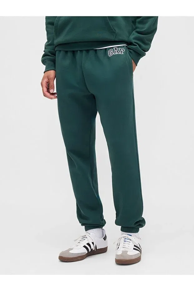 Мужские спортивные штаны с принтом Relaxed Logo Jogger Gap, Green-007 — фото 3