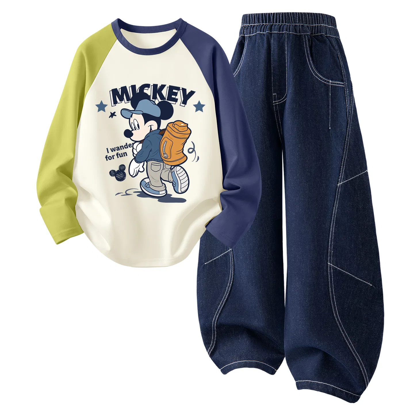 Детский комплект спортивной одежды с длинным рукавом Disney, Backpacker Green Blue
