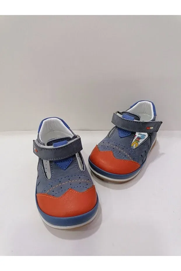 Детские ботинки для малышей с ортопедической подошвой Özgür Kids, Cyan Orange — фото 2