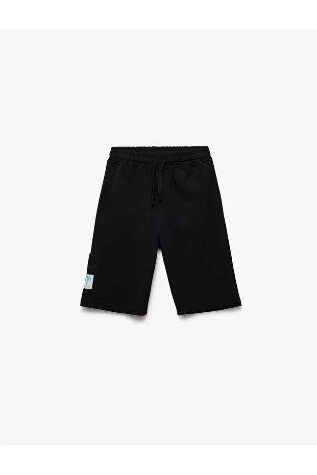 Детские шорты для мальчиков хлопковые с аппликацией Koton, Black
