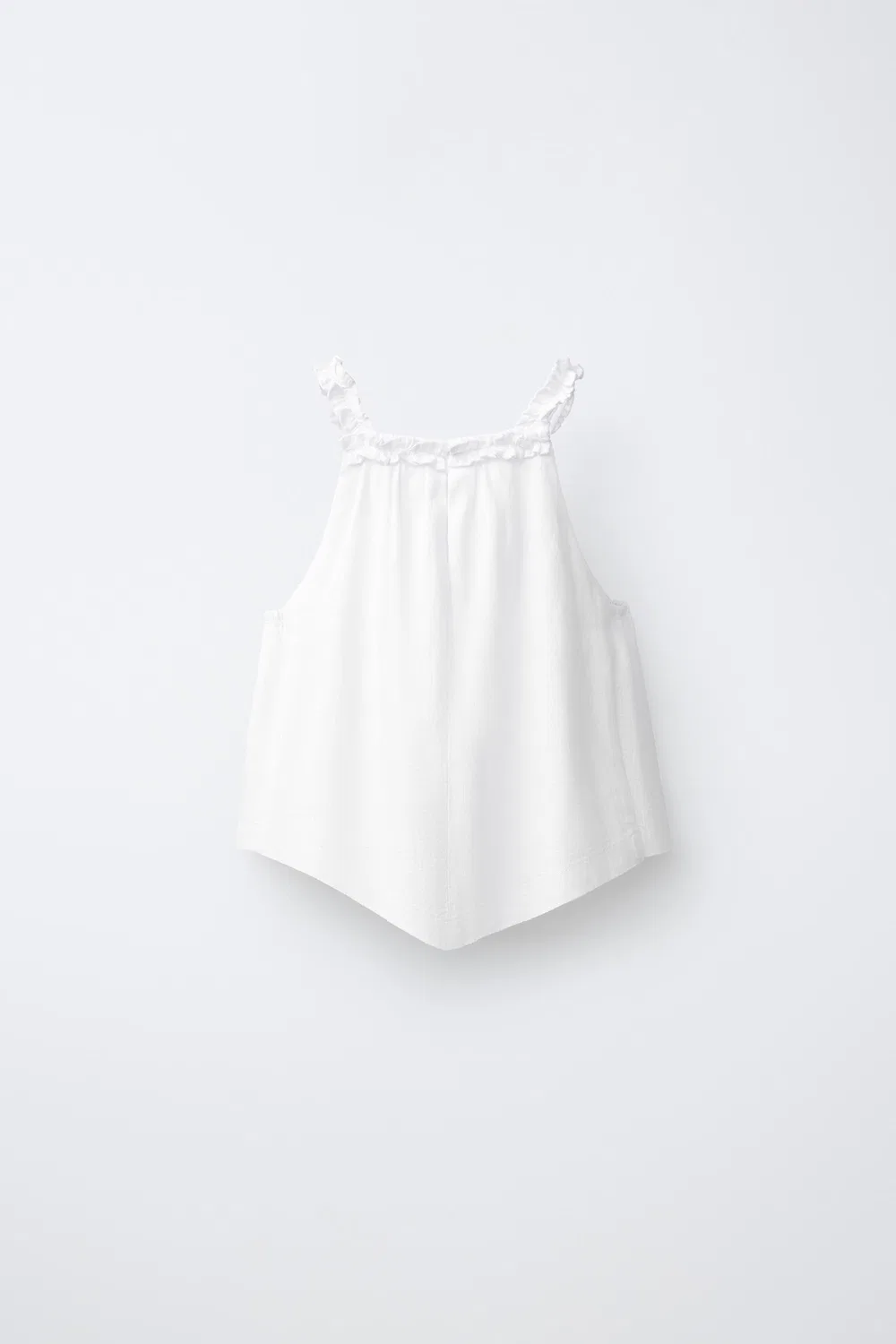 Топ-халтер из льняной смеси ZARA, Oyster-White — фото 2