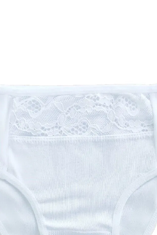 Детские трусы для девочек хлопковые с кружевом Fsm1453, White — фото 3
