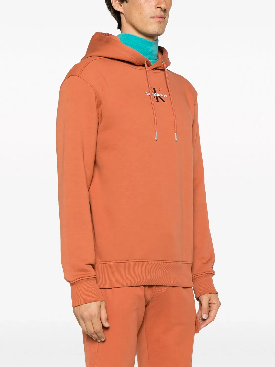 Толстовка с логотипом Monologo Calvin Klein, оливково-горчичный — фото 4