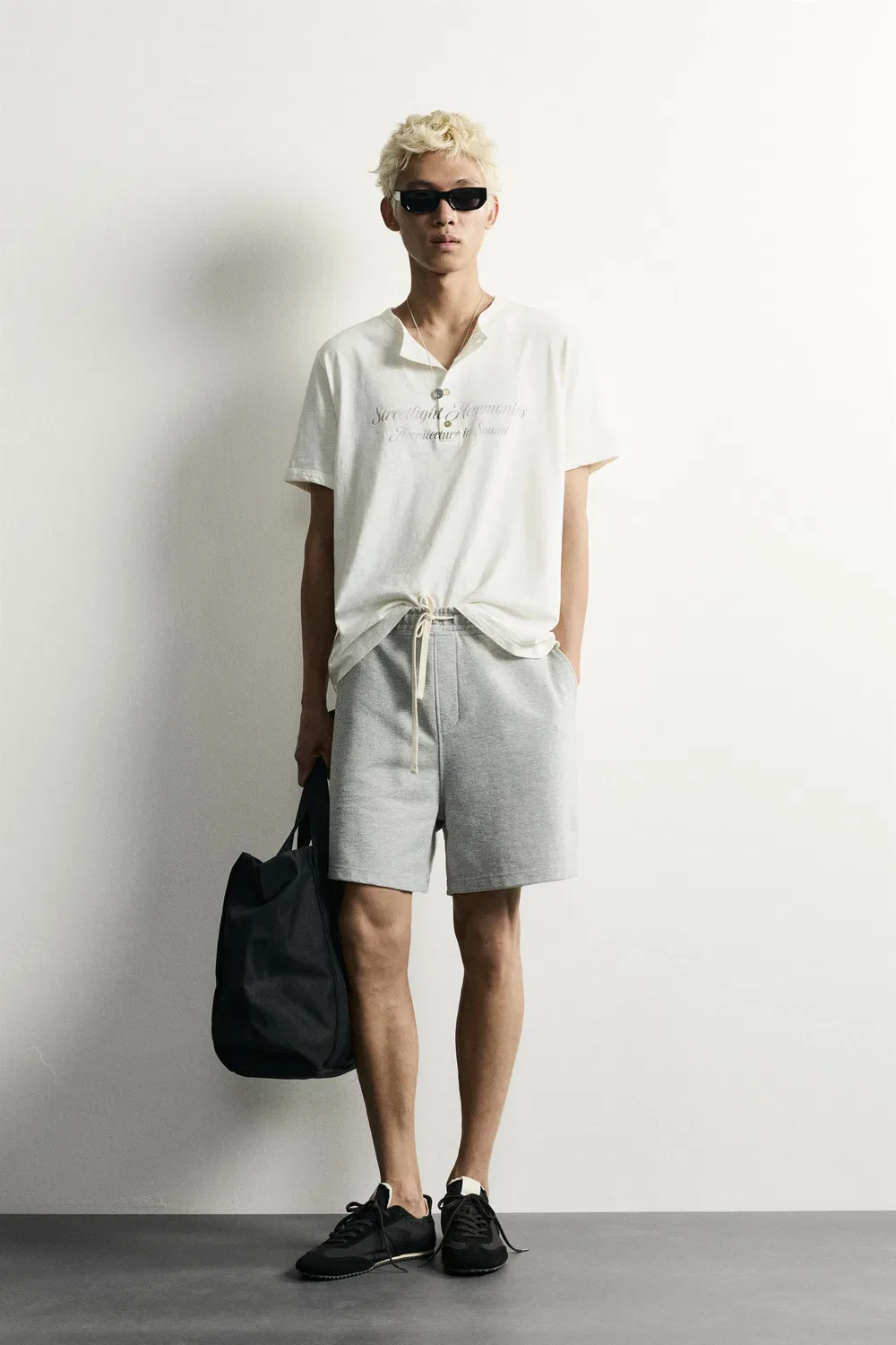 Футболка WASHED HENLEY ZARA, Light beige