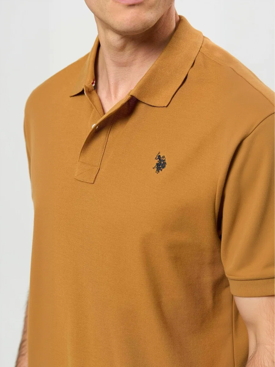 Рубашка на пуговицах стандартного кроя 'UMAlfred' коричневого цвета U.S. POLO ASSN. — фото 3