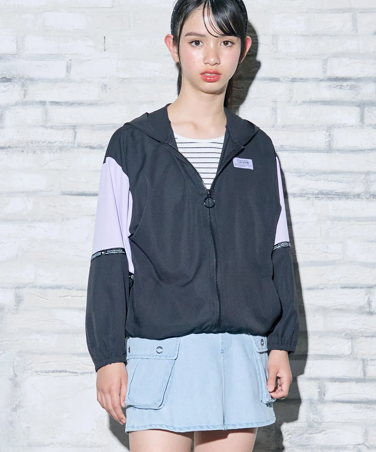 Детское худи с длинным рукавом модель UV Cut BISKEE, Sax Blue — фото 3