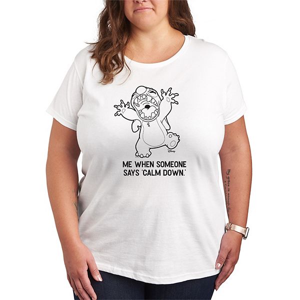 

Футболка Plus size Lilo & Stitch 'Calm down' Disney, White