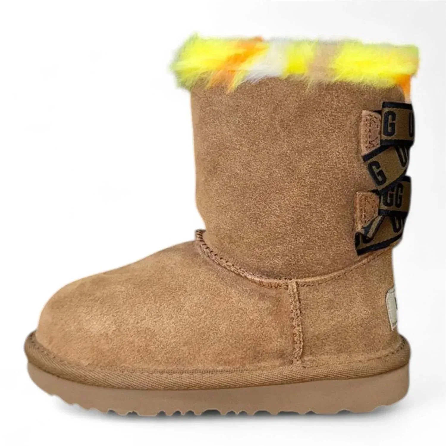 Детские зимние ботинки с бантами Bailey Bow Plaid Punk UGG, Chestnut