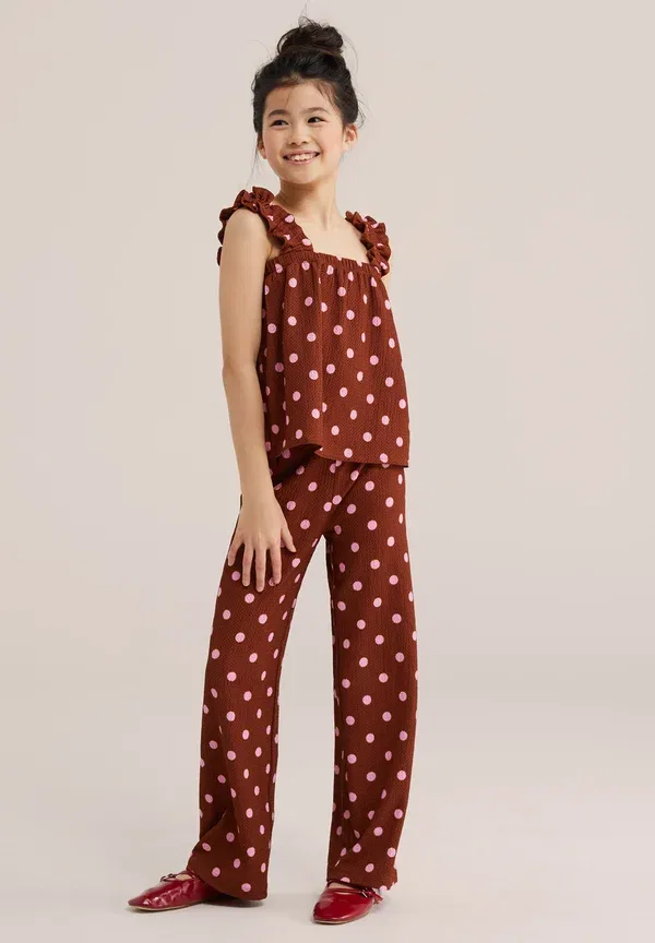 Топ с горошком We Fashion rust brown, коричневый