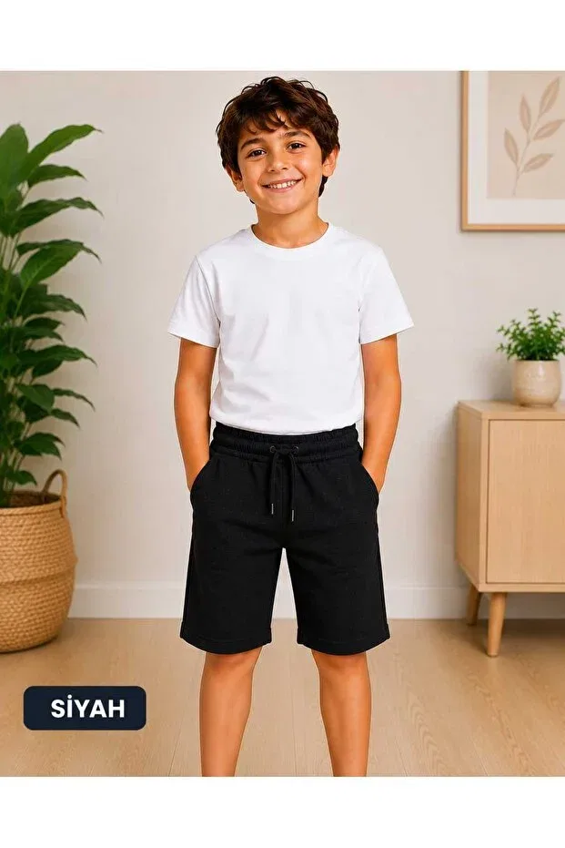 Детский комплект шорт для мальчиков из хлопка 3-Piece Capri Set Lovexi, Navy Blue Black Gray — фото 3