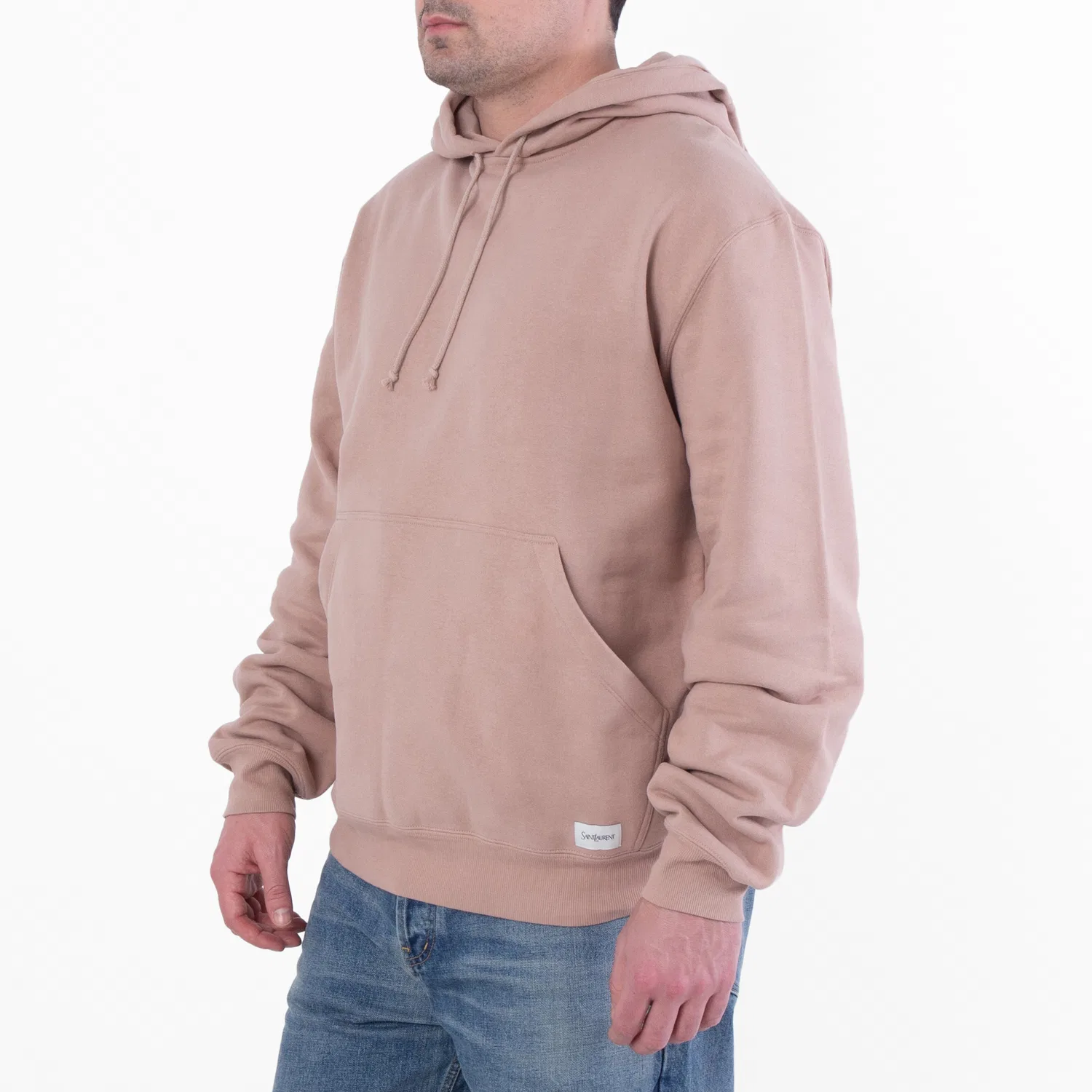 Худи оверсайз из хлопка Oversized Cotton Hoodie Saint Laurent, Nude Rose — фото 2