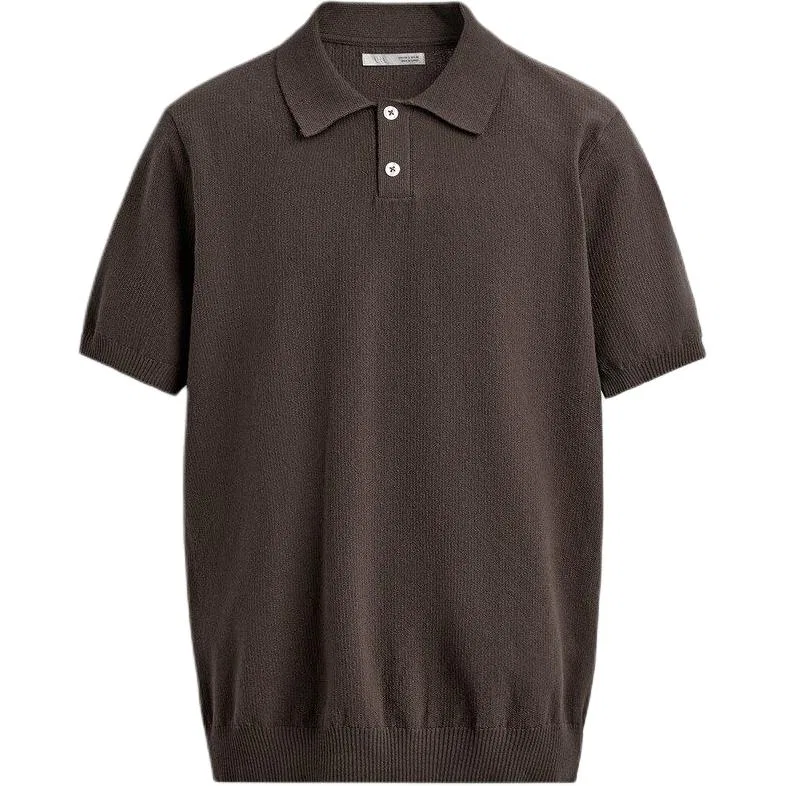 Мужское поло с воротником свободного кроя Brown ZARA, Brown