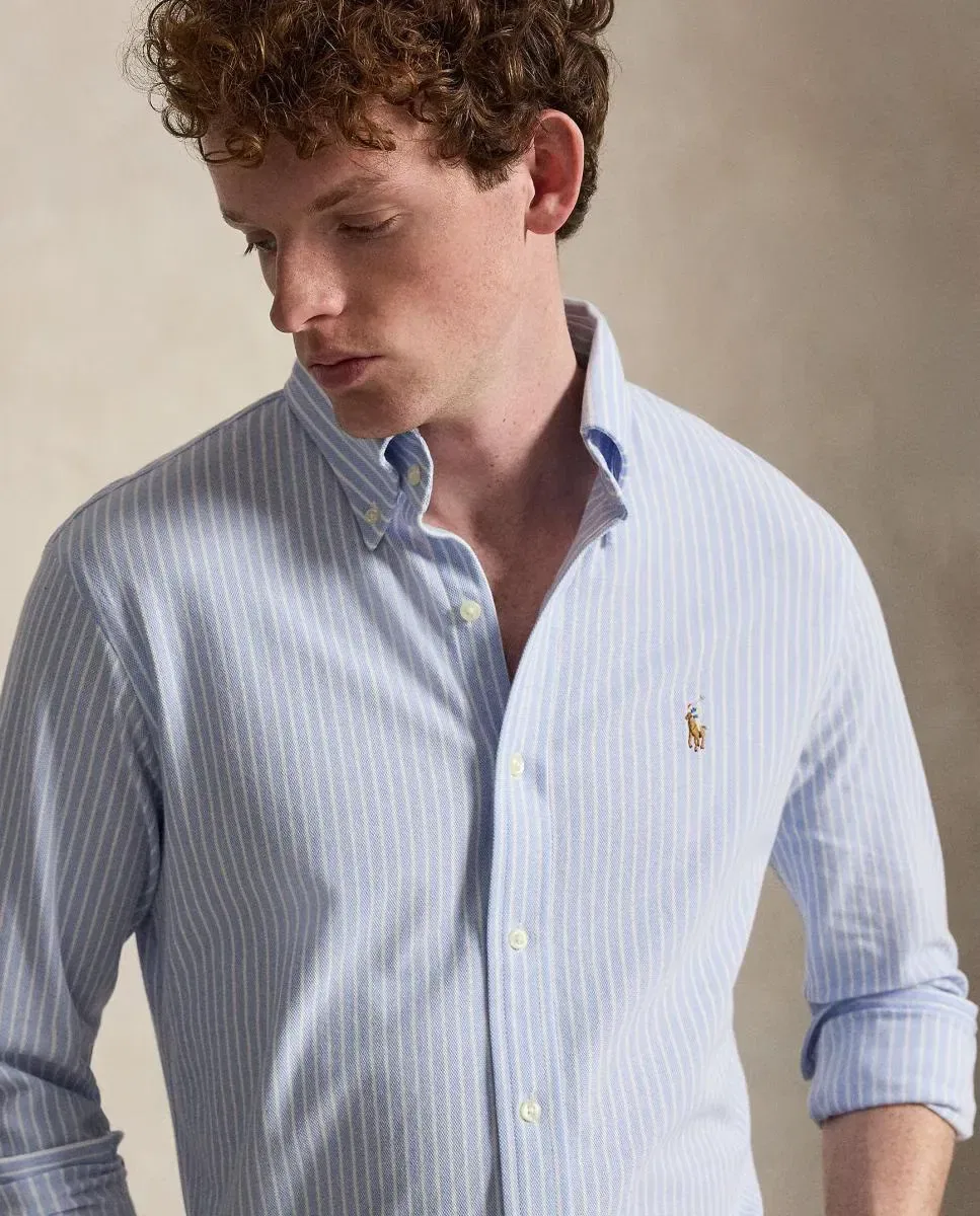 Мужская оксфордская рубашка Regular Fit Polo Ralph Lauren, Azul Claro — фото 3