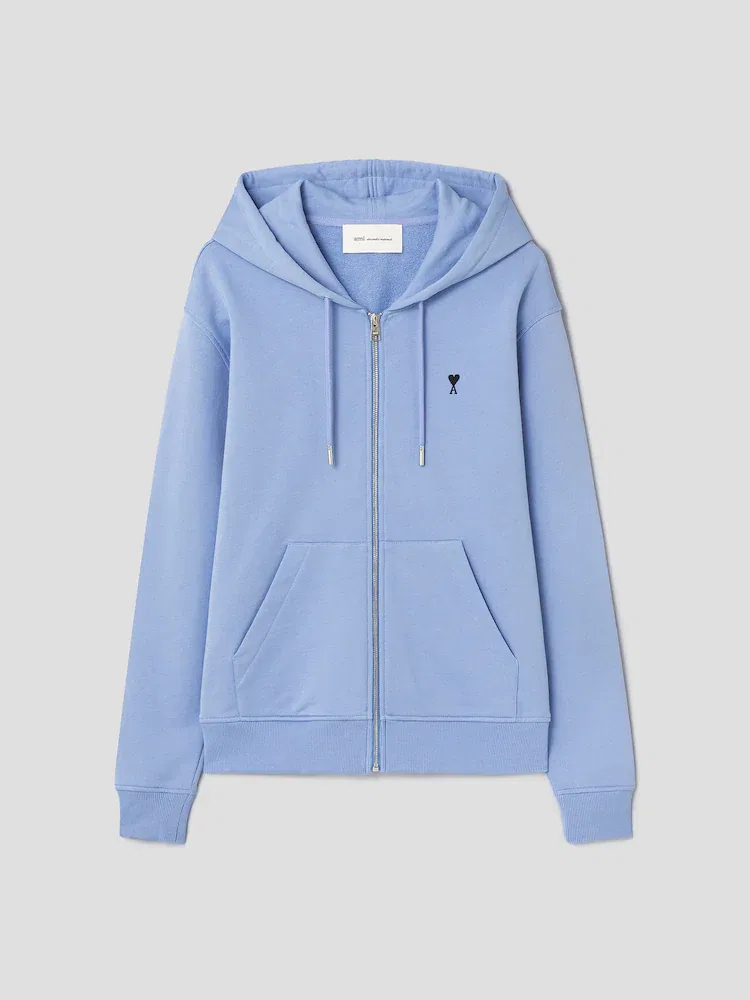 Джемпер с капюшоном Contrasted Ami De Coeur AMI PARIS, Light Blue