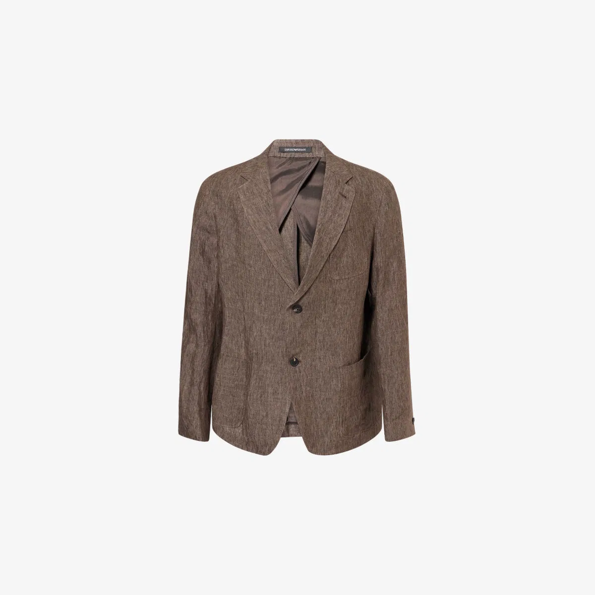 Однобортный двубортный льняной блейзер Emporio Armani