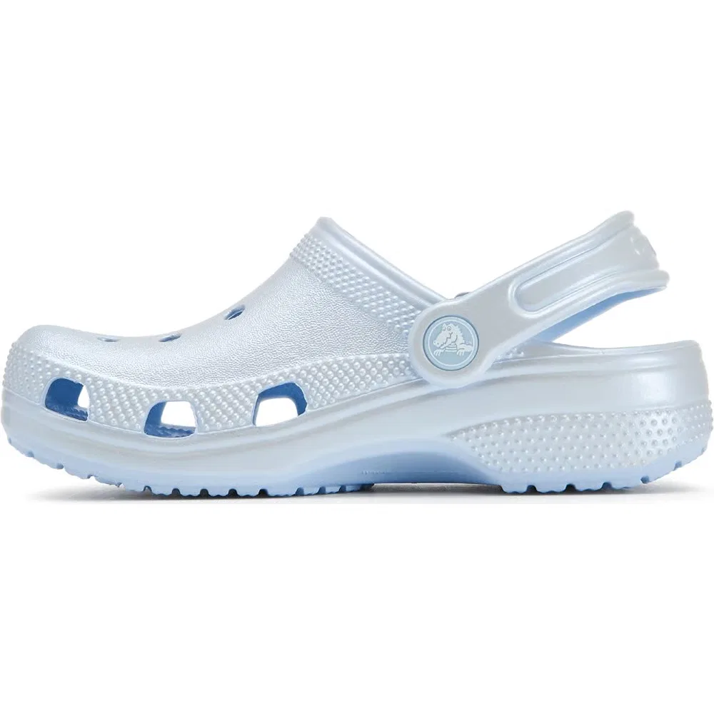 Детские классические сабо с графическим рисунком Crocs, Blue Frost Shine — фото 3