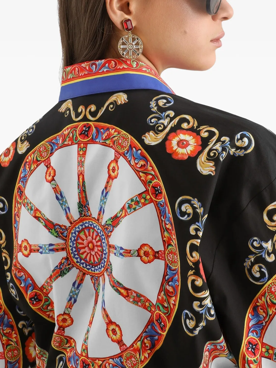 Рубашка Carretto из хлопкового поплина, черная Dolce & Gabbana, черный — фото 4