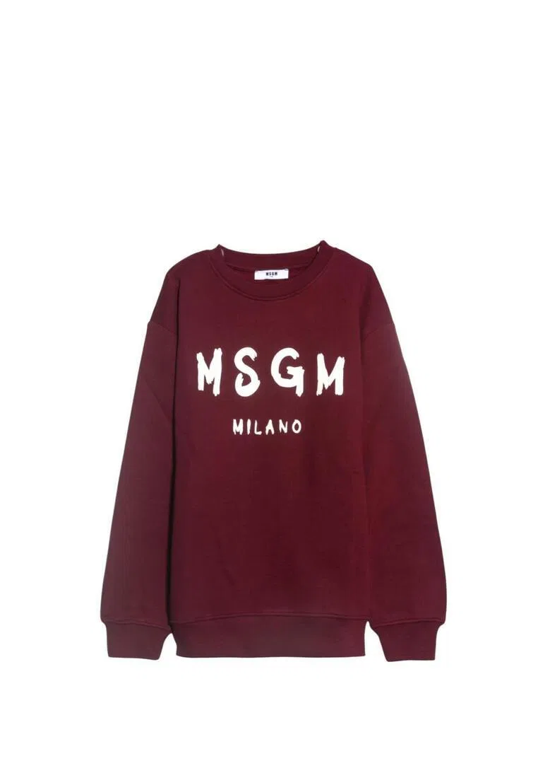 Свитшот хлопковый, Kids Msgm, красный — фото 4
