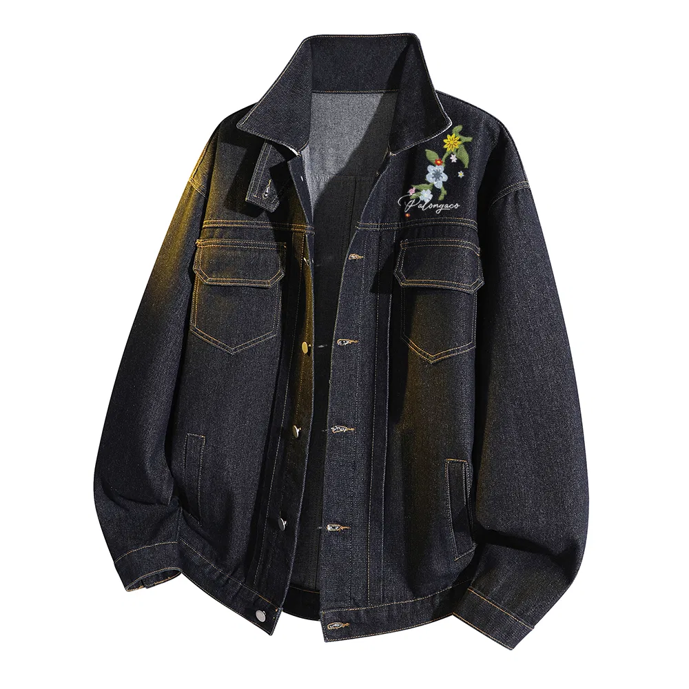 Детское джинсовое пальто с лацканами Unisex Lapel Moderate PAL ONGACO, Dark Blue