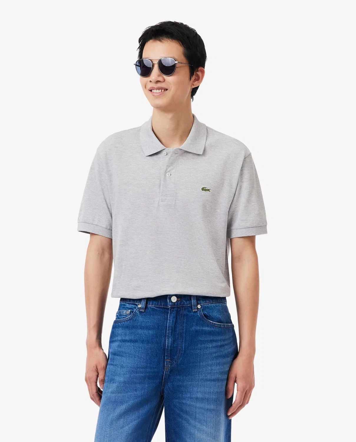 Рубашка с коротким рукавом, Polo Jaspeado Corte Clásico, Lacoste, Piedra