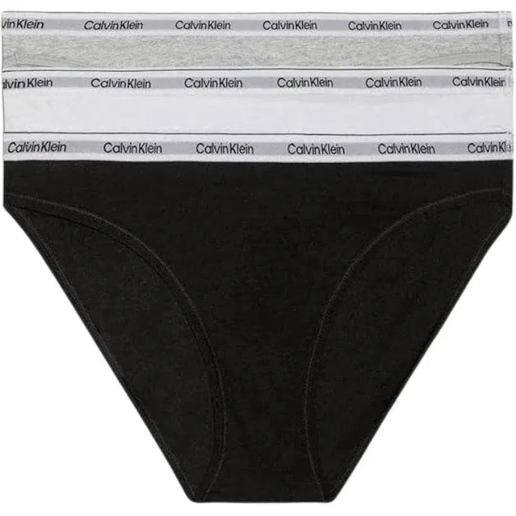 Женские трусы-слипы 3 шт, Calvin Klein, Black/White/Gray