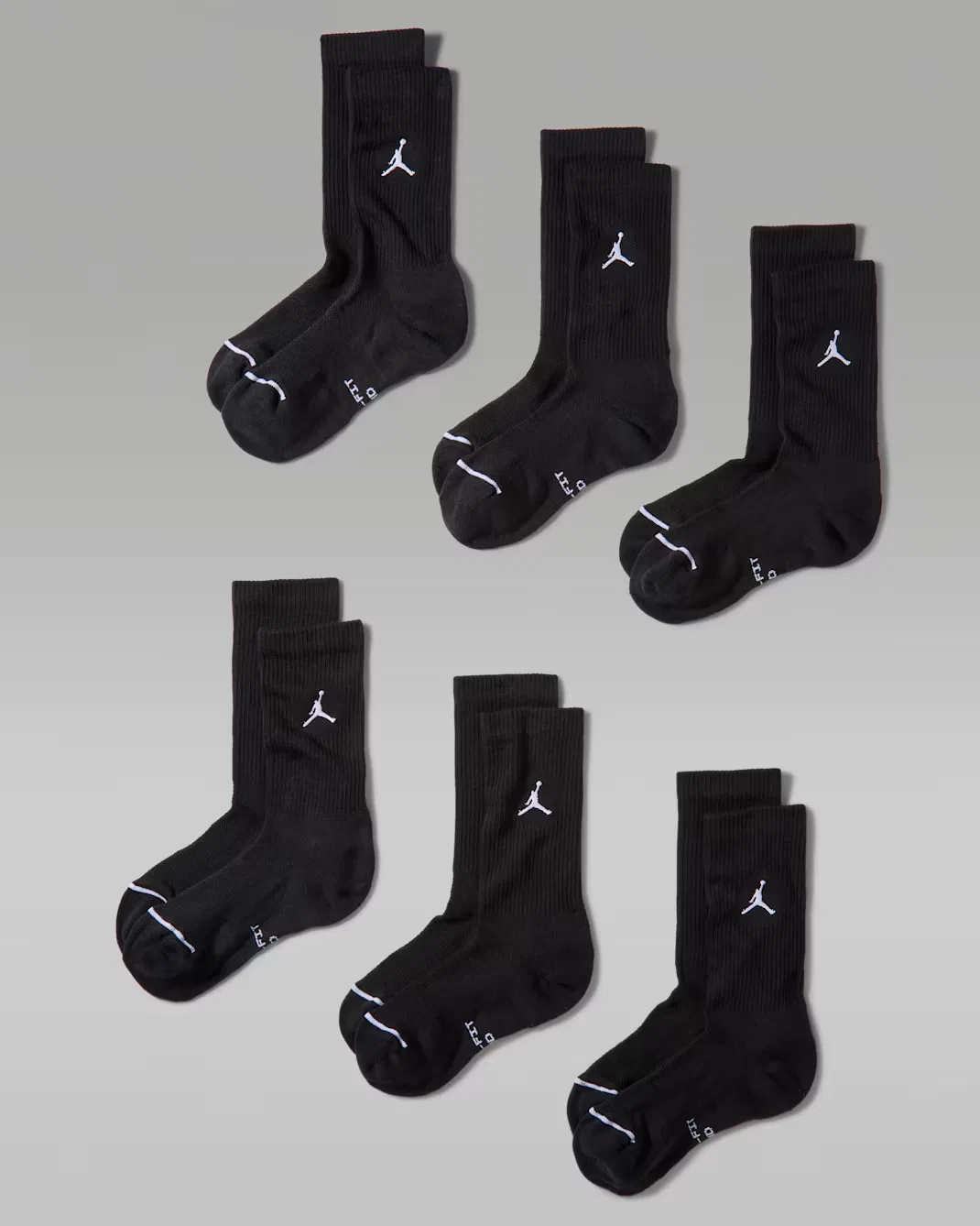 Носки средней высоты (6 пар) Jordan Everyday Elevated, Black/White