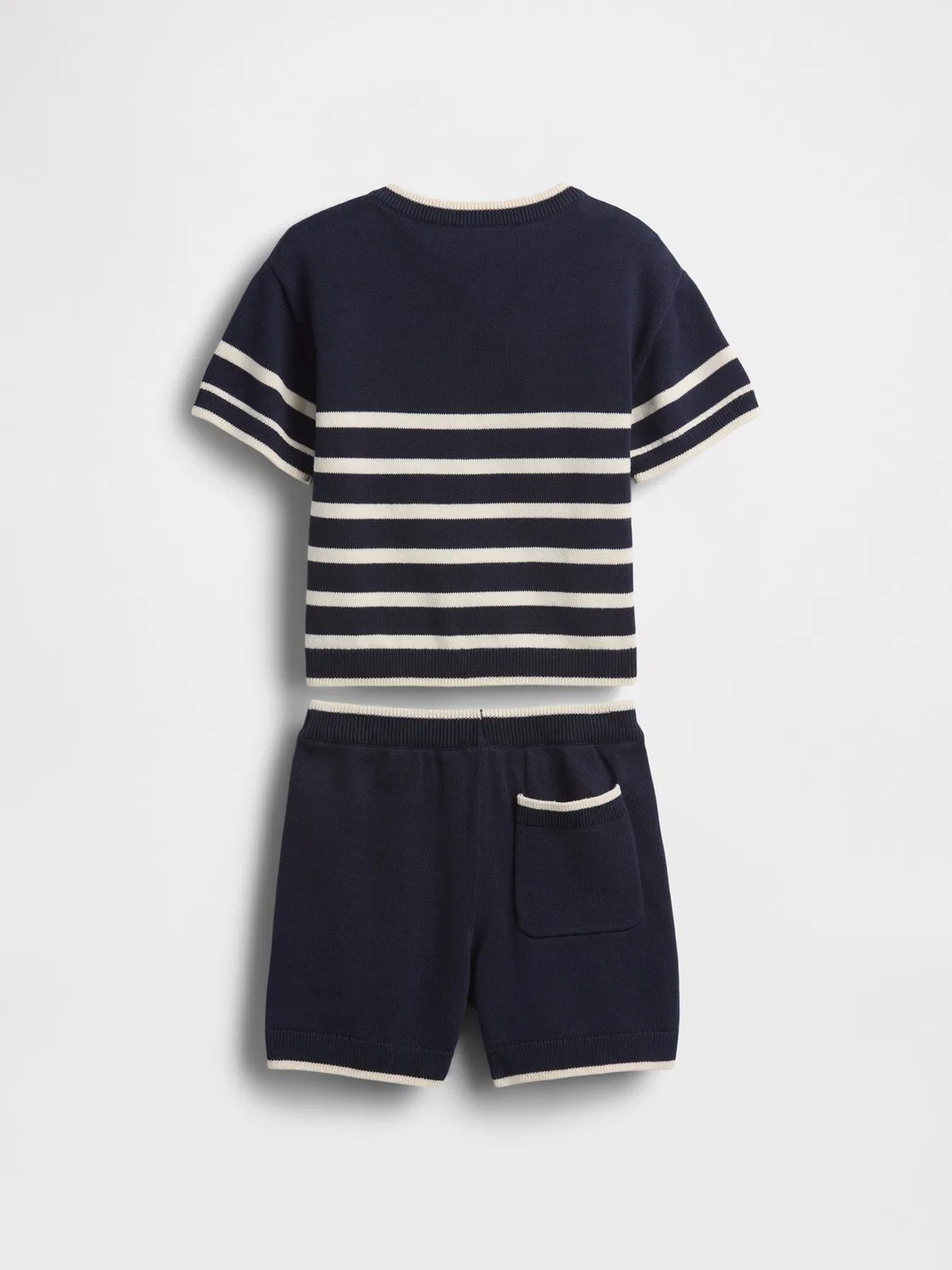 Комплект из хлопкового хенли и шорт, полосатый Gap, Navy — фото 3