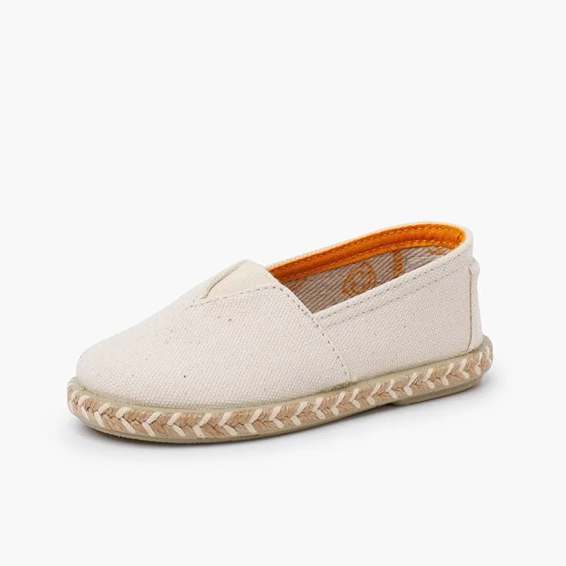 Детские эспадрильи с принтом Central Elastic Espadrilles Jute Bicolor Pisamonas, Ivory (Ral 1013) — фото 2