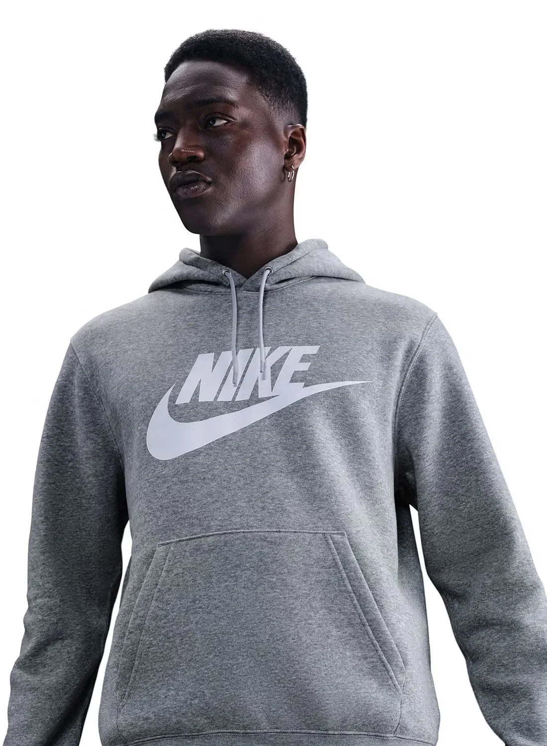 Худи с принтом Nike M nk club bb po gfx, серый