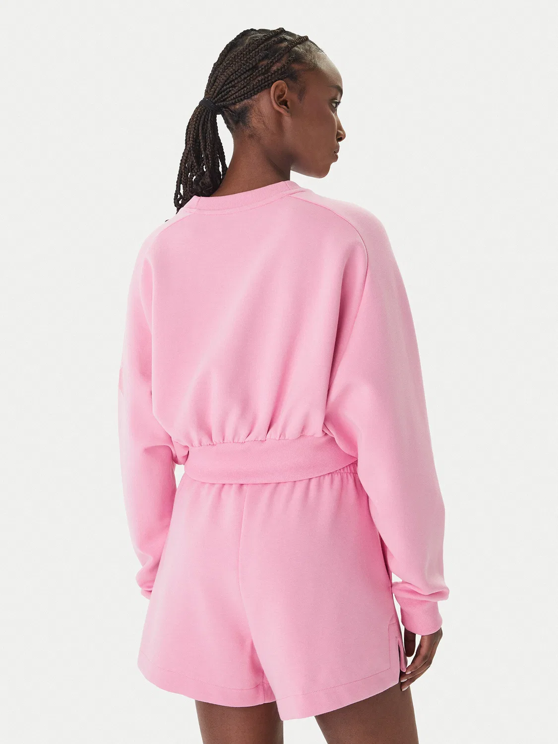 Женский свитшот свободного кроя Soft Lux Adidas, розовый — фото 3