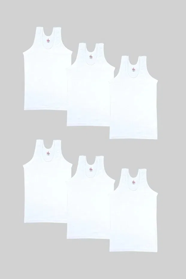 Детское для мальчиков белье с длинным рукавом комплект 6 предметов Ribana boy undershirt Ceylanoğlu, White