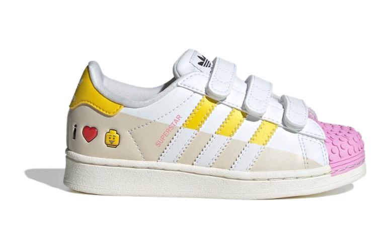 Adidas Originals Детские кроссовки для скейтбординга SUPERSTAR Low Top, бежевые, для детей от 3 до 7 лет — фото 3