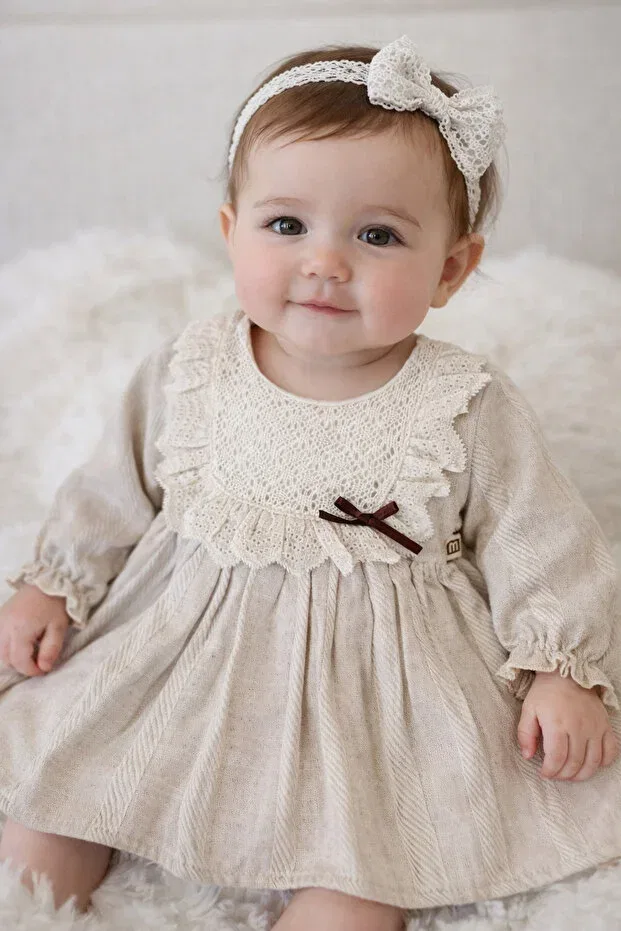 Детское платье для девочек хлопковое Coco Kids, Beige